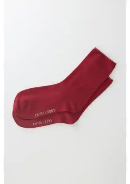 Katia & Bony Kadın Bordo Modal Çorap: Şıklık ve Konforun Buluştuğu İnce Tasarım